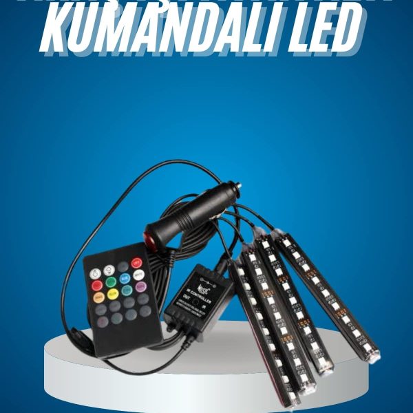 Araç Içi Aydınlatma Kumandalı 12 Led Ayak Altı Led Ambiyans Işığı Sese Duyarlı Kumandalı
