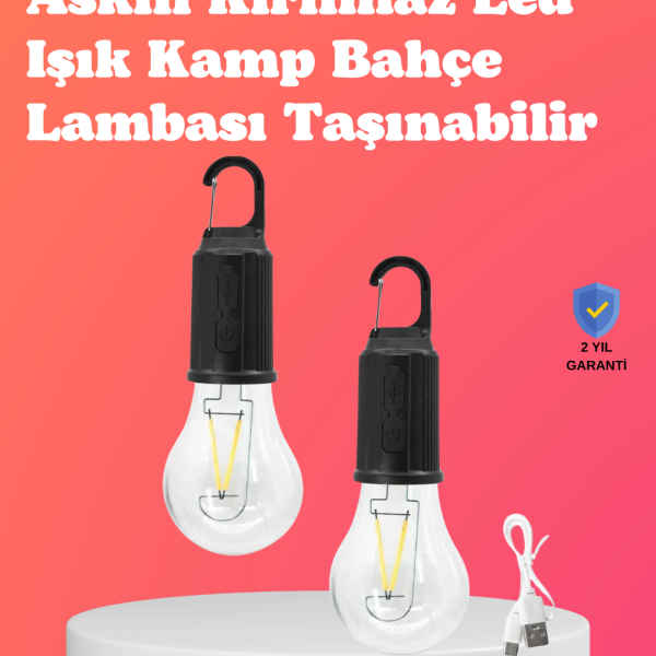 Taşınabilir Sıcak Işık Yayan Kamp Lambası