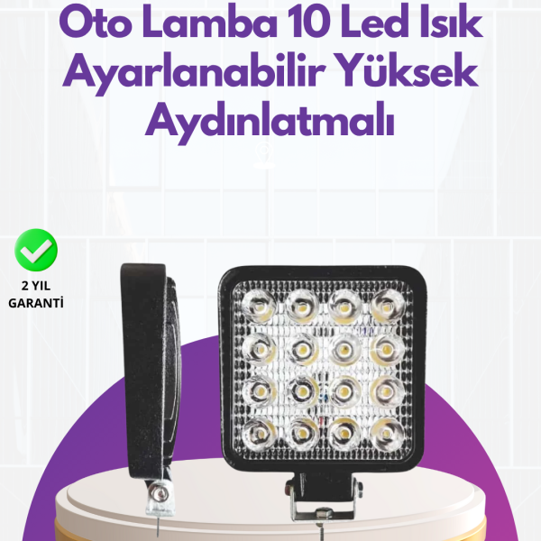 Geniş Aydınlatma Açılı LED Araç Farı | İş Makineleri ve Gece Sürüşü İçin