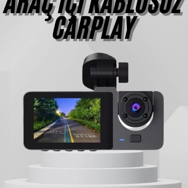 Yol Kayıt Araç Kamerası HD DVR 3 Kameralı 2.0in Ekranlı Ön İç Arka