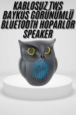 Siyah Bluetooth Hoporlör Baykuş Speaker Bluetooth 5.0 Bağlantılı