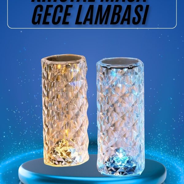 Yeni Nesil Modern Kristal Masa ve Gece Lambası Dokunmatik Renk Değiştirebilen