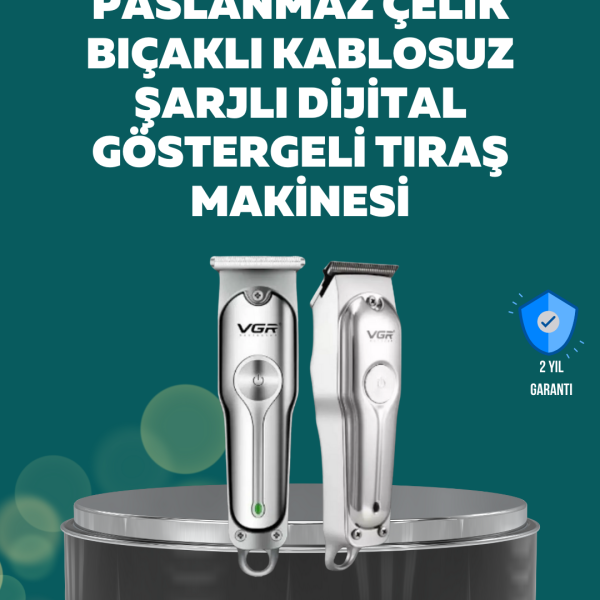 Profesyonel Saç ve Sakal Kesme Makinesi – Şarjlı, Sessiz Motor, Ayarlanabilir Tarak