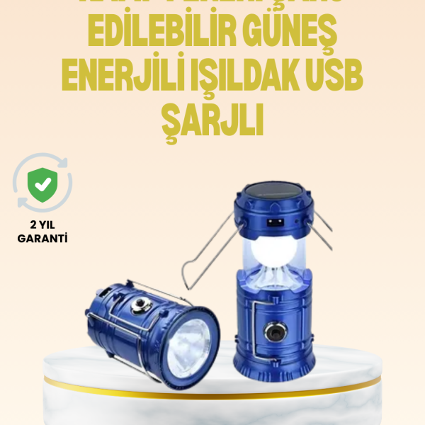 Katlanabilir USB Çıkışlı Kamp Feneri – Şarj Edilebilir, Dayanıklı ve Çok Fonksiyonlu