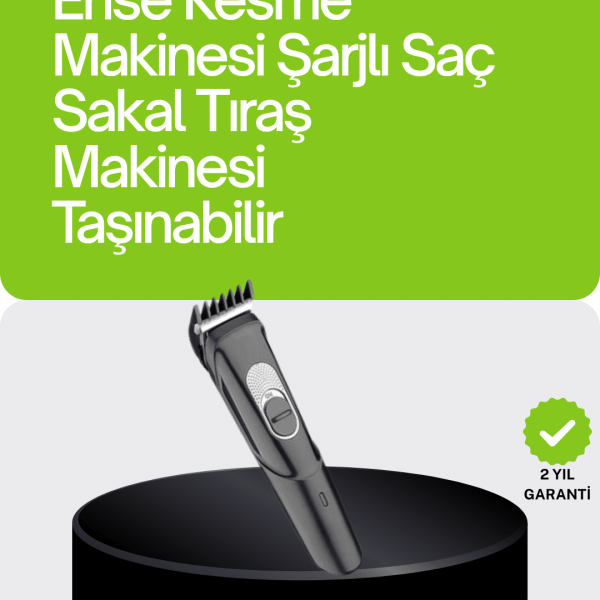 Güçlü Motorlu, 3 Ayarlı Kablosuz Şarjlı Tıraş Makinesi – Uzun Ömürlü Kesim