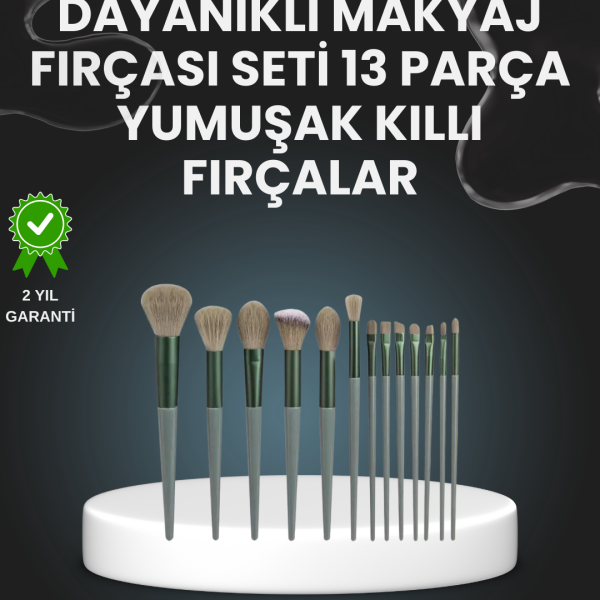 13&apos;lü Fiber Kıllı Yumuşak Makyaj Fırçası Seti Taşınabilir ve Ergonomik Tasarım