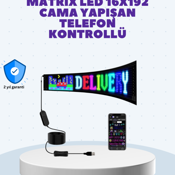 Kurulumu Kolay Renkli LED Yazı Paneli USB Girişli Esnek Yapılı Dijital Reklam Tabelası
