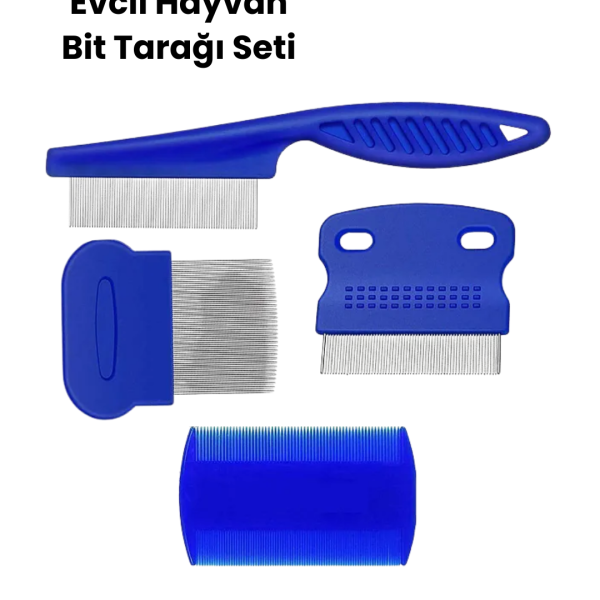 Bit, Pire ve Tüy Temizliğine Uygun Çok Amaçlı Evcil Hayvan Tarağı Seti