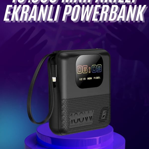 Akıllı Powerbank 10.000 Mah Ekranlı Müzik Dinleme Oyun Oynama Bluetooth Bağlantılı