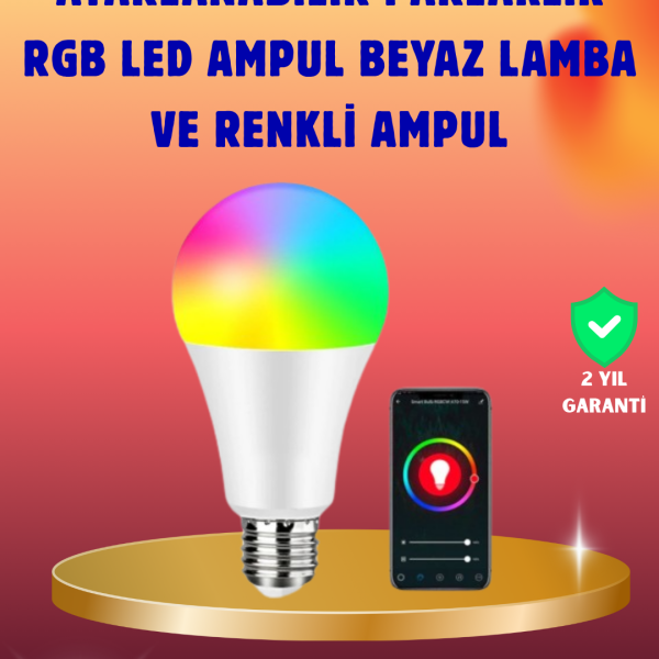 Enerji Verimli Akıllı LED Ampul, Uzaktan Kontrol Özellikli