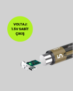 Yüksek Performanslı AA USB Şarjlı Lityum Pil | 1.5V Sabit Güç | 2’li Paket - Görsel 5