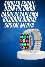 Yeni Nesil Bluetooth Bağlantılı Akıllı Saat Sosyal Medya Girişli Uyku Takibi - Görsel 2
