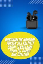 En Çok Tercih Edilen Bluetooth Kulaklık Mikrofonlu Silikonsuz Dokunmatik Kontrol - Görsel 2