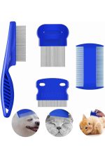 4&apos;lü Bit Pire Tarağı Set Kedi Köpek Evcil Hayvan Tüy Toplayıcı Mavi - Görsel 2