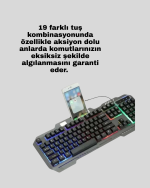 Gaming Klavye ve Mouse Seti PG8018 – Dayanıklı Tuşlar, Hızlı Komut - Görsel 3
