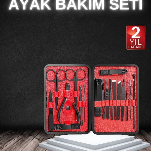 17 Parça Manikür Seti Taşınabilir Özel Çantalı El ve Ayak Bakımı Tırnak Batığı Temizleme