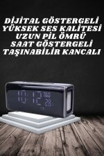 Bluetooth Hoparlör Speaker Saat Göstergeli Uzun Pil Ömrü Taşınabilir - Görsel 2