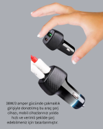 38W Çift Çıkışlı Araç Şarj Cihazı – Type-C ve USB PD Destekli - Görsel 2