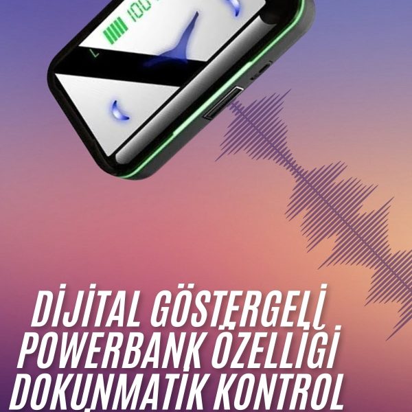Extra Bass Kablosuz Kulaklık Işıklı Bluetooth Kulaklık Powerbank Özellikli