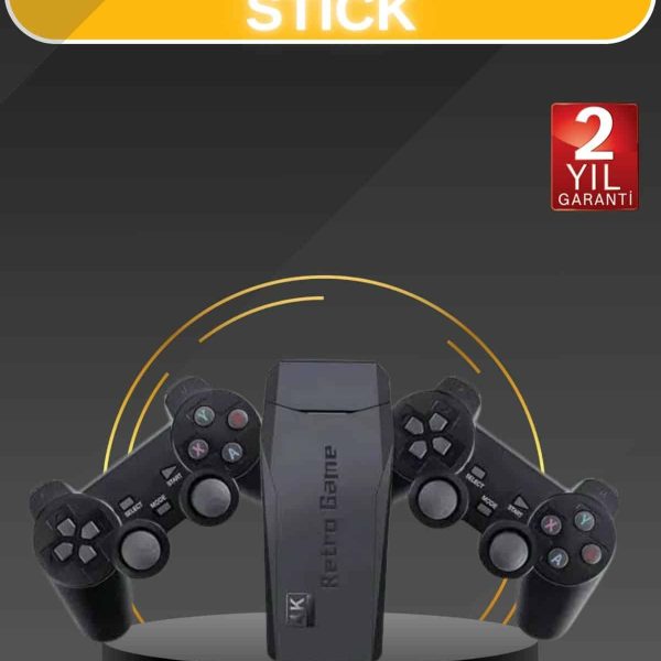 Game Stick El Atarisi 2.4g Kablosuz Çift Kol Oyunlar 4k Game Stick 3500 Oyunlu Atari Uyumlu
