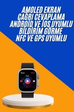 Akıllı Saat Çok Fonksiyonlu Unısex Sosyal Medya Girişli Bluetooth Bağlantılı - Görsel 2