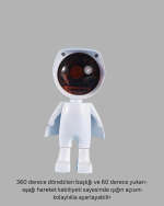 360° Ayarlanabilir Başlıklı Astronot Gece Lambası - Görsel 2