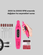 Elektrikli Manikür Pedikür Törpü Seti 6 Başlıklı - Görsel 2