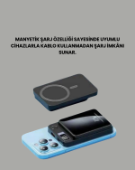 5000mAh / 10000mAh Kapasiteli Manyetik USB-C ve Kablosuz Powerbank - Görsel 3