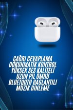 3.Nesil İOS Android Uyumlu Bluetooth 5.0 Beyaz Çağrı Cevaplama - Görsel 2