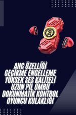 Stres Çarklı Oyuncu Kulaklığı Güçlü Bass Gamer Bluetooth Kulaklık Kablosuz - Görsel 2