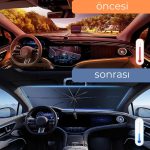 Honda City, Opel Astra, Peugeot 308, Citroen C4, Fiat Linea Uyumlu Oto Şemsiye - Görsel 3