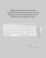 Ergonomik Kablosuz Klavye Mouse Takımı - Tam Boy, Sessiz ve Güvenilir - Görsel 5
