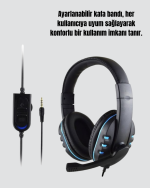 Stereo Mikrofonlu Kablolu Oyun Kulaklığı – Konforlu ve Net Ses İletimi - Görsel 3