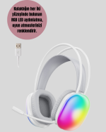 40mm Sürücülü RGB Kablosuz Kulaklık – Oyun ve Müzik için - Görsel 3