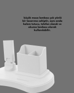 Ayarlanabilir Kısılabilir LED Masa Lambası | Entegre Kalemlik ve Telefon Tutucu Özellikli - Görsel 2