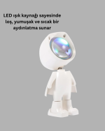 360° Ayarlanabilir Başlıklı Astronot Gece Lambası - Görsel 3