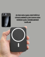 5000mAh / 10000mAh Kapasiteli Manyetik USB-C ve Kablosuz Powerbank - Görsel 2