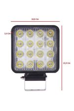 16 Ledli Çalışma Lambası Araç Görüş Lambası Oto Lamba - Görsel 4