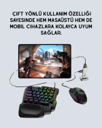 5in1 BT5.3 Mobil Oyun Kiti Klavye Mouse Dönüştürücü Seti - Görsel 4