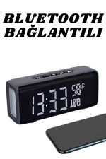 Bluetooth Hoparlör Speaker Saat Göstergeli Uzun Pil Ömrü Taşınabilir - Görsel 4