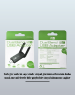 USB 3.0 Wireless Adaptör – 2.4GHz & 5GHz Destekli - Görsel 4