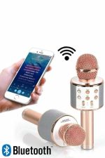 Karaoke Mikrofon Dahili Hoparlörlü Sd-usb-aux Girişli Bluetooth Hoparlör - Görsel 3