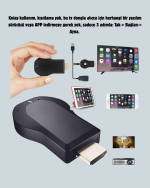1080p Ultra HD Kablosuz Ekran Yansıtma Dongle – Miracast / AirPlay / DLNA - Görsel 4