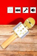 Şarjlı ve Uzun Pil Ömürlü Karaoke Mikrofon USB Bellek Destekli, Profesyonel Ses - Görsel 4