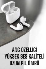Yeni Nesil Pro Bluetooth Kulaklık Uzun Pil Ömrü Beyaz - Görsel 2