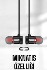 Mikrofonlu Kablosuz Sport Kulak İçi Mıknatıslı Kulaklık - Görsel 2