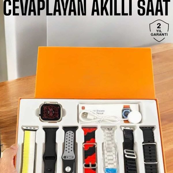 Akıllı Saat 7 Kordonlu Bildirim Görebilen Metal Kordon GPS Özelliği