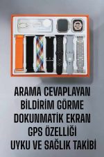 Akıllı Saat 7 Kordonlu Metal,Plastik Ve Hasır Kordon Seçeneği - Görsel 2