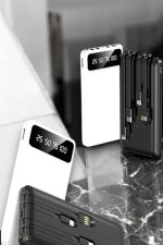 20.000 Mah Led Işıklı LCD Ekran USB Girişli Type-C Lightning Powerbank - Görsel 3