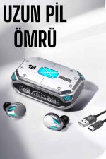 Kablosuz Powerbankli Oyuncu Kulaklığı Gürültü Önleyici - Görsel 3